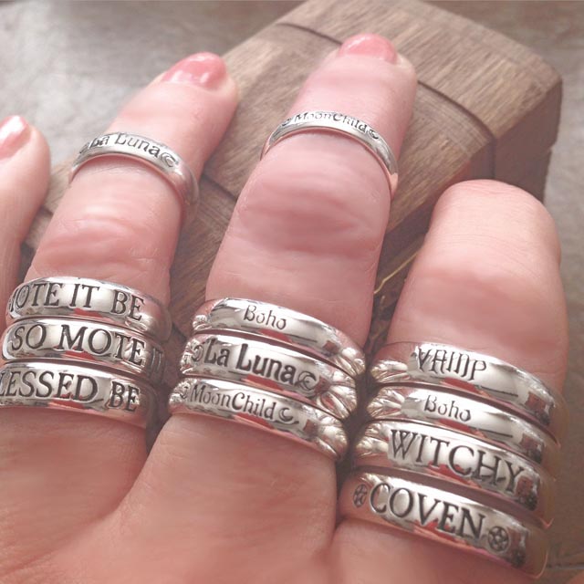 Engraved WITCHY Rings - MIX and MATCH